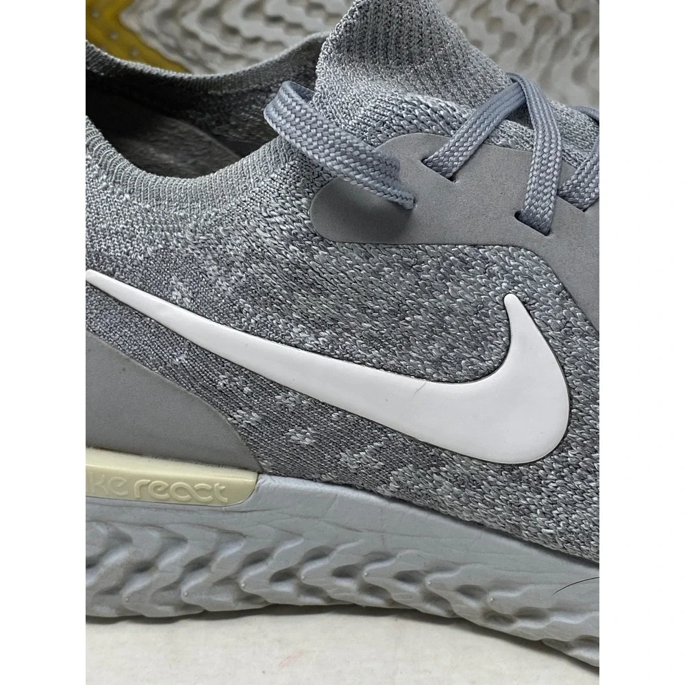 Nike Epic React Flyknit Wolf Grey Mens Running Shoes AQ0067-002 Size 12